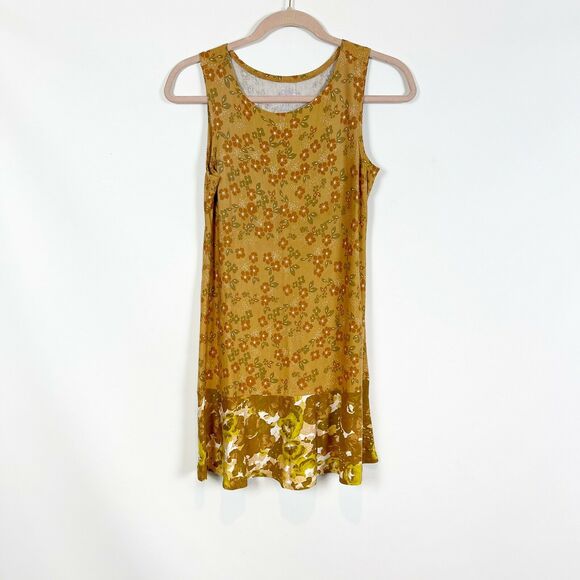 LOGO Layers by Lori Goldstein Double Print Knit Tank 2XS Brown NWOT N1486 - Picture 3 of 7